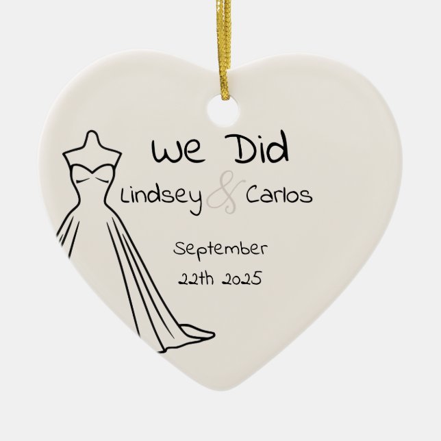 Ceramisk prydnadsföremål bröllop namn, första julm julgransprydnad keramik (Framsidan)