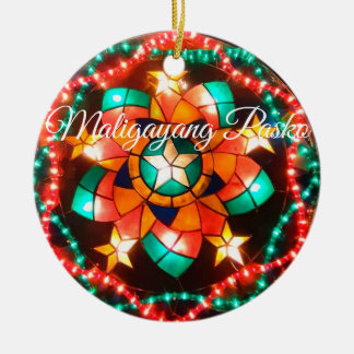 Ceramisk prydnadsföremål, filippinsk jullantern julgransprydnad keramik