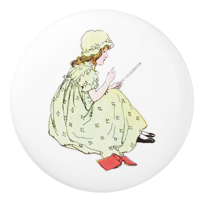 Ceramisk pull - School Girl 2 Knopp (Framsidan)