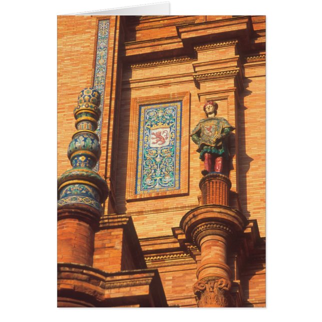 Ceramisk statusuppgift på Plaza de Espana i Hälsningskort (Framsidan)