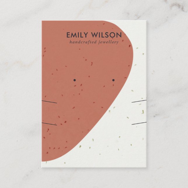 CERAMISK TERRACOTTA LONG NECKLACE EARRING VISNING VISITKORT (Framsida)