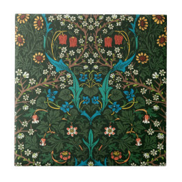 CERAMISK TIL MED WILLIAM MORRIS "TULIPS"-KONSTRUKT KAKELPLATTA