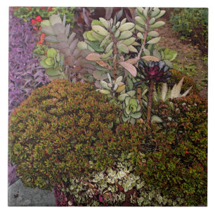 CERAMISK TIL/ TRIVET "BLANDADE BLOMMIGTAR" KAKELPLATTA