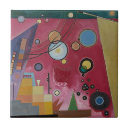 CERAMISK TIL: WASSILY KANDINSKY : HEAVY RED 1924 KAKELPLATTA