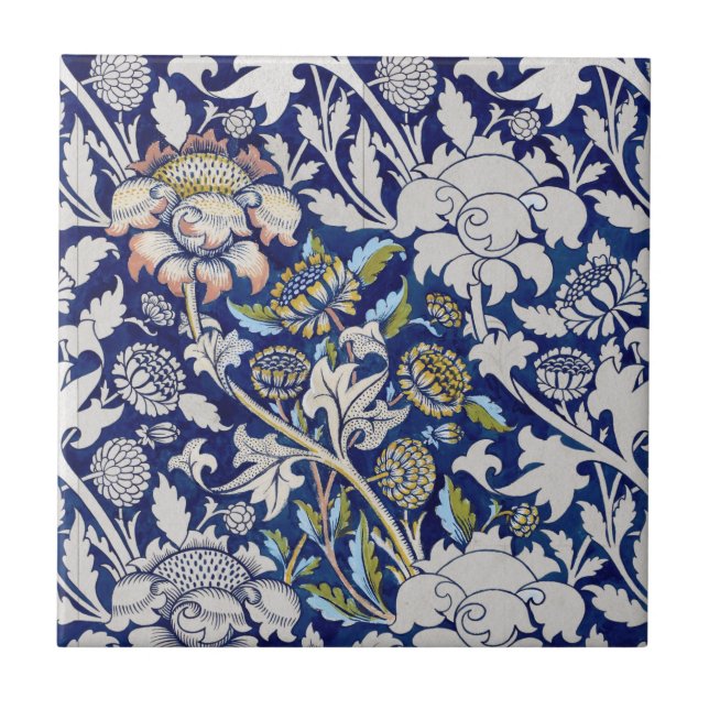 CERAMISK TIL: WILLIAM MORRIS: VATTENFÄRG 1883 KAKELPLATTA (Framsidan)