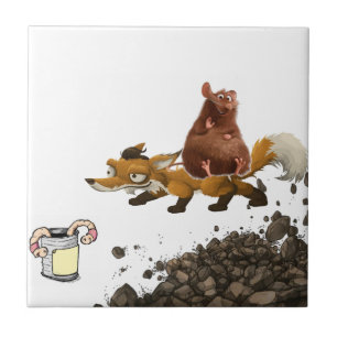 Ceramisk Tile-ekorrel Fox Mask Kakelplatta