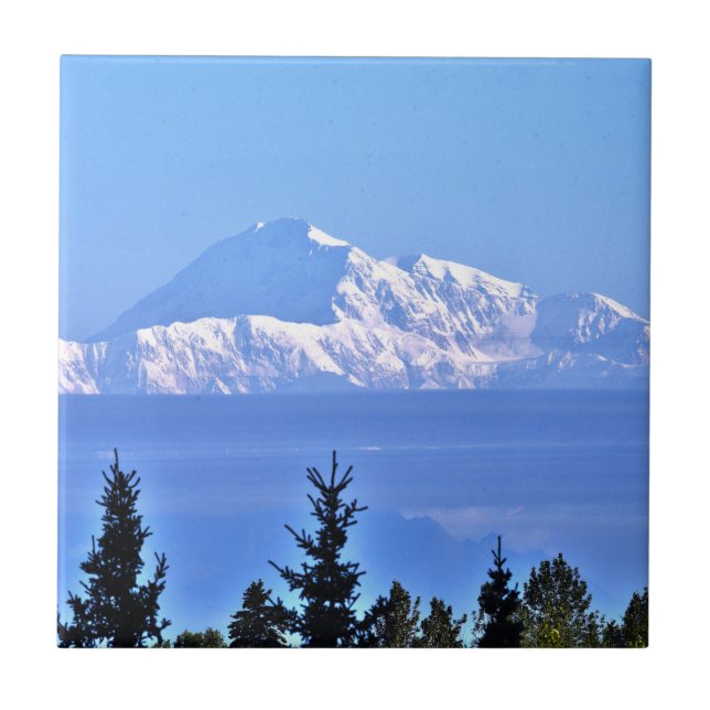 Ceramisk Tile of Mt Denali Kakelplatta (Framsidan)