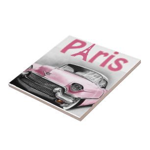 Ceramisk Tile Paris Frankrike Rosa Car Kakelplatta