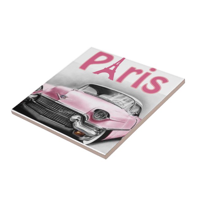 Ceramisk Tile Paris Frankrike Rosa Car Kakelplatta (Sidan)