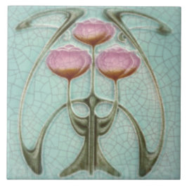 Ceramisk Tile - Rosa mot peonisk peony Kakelplatta