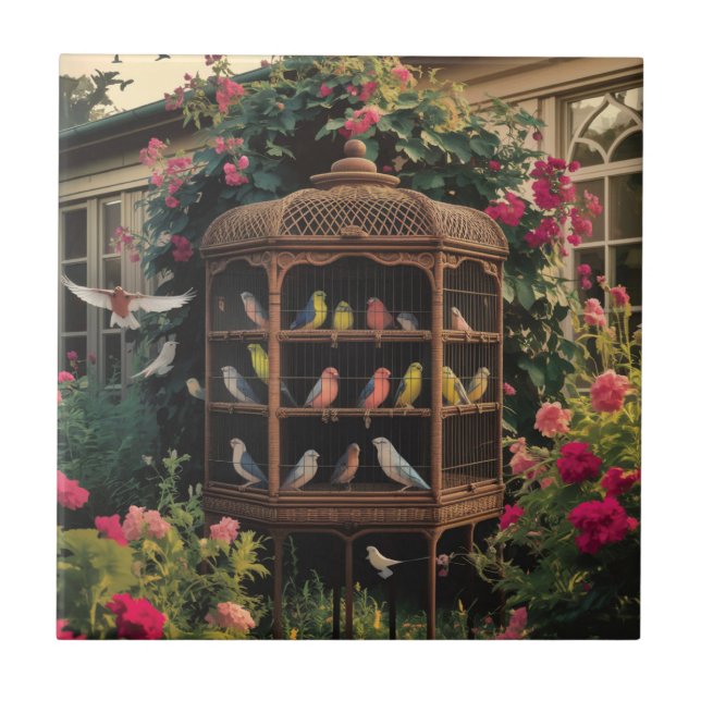 Ceramiska plattan shabby chic kakelplatta (Framsidan)