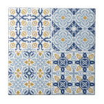Ceramiska plattor för blå Gult, italienska Amalfi  Kakelplatta<br><div class="desc">Kan anpassas helt efter dina behov i kostym. © Gorjo Designs. Gade åt dig via Zazzle-plattformen. // Behöver du hjälp med att anpassa din design? Har andra idéer? Kontakta mig gärna (Zoe) direkt.</div>