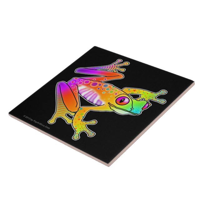 CERAMISKA TILLAR, TRIVETER - FROGPOP ART KAKELPLATTA (Sidan)