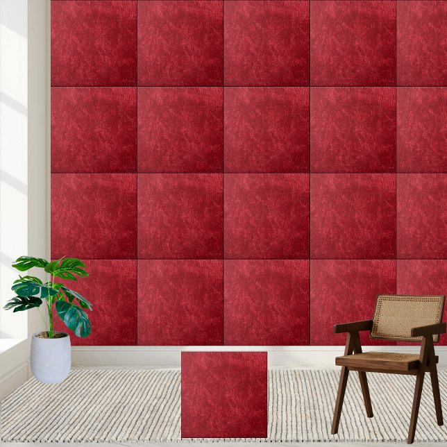 Ceramiskt plattor av luxuriskt ursprung, Deep Red  Kakelplatta (Luxurious Deep Red Velvet Texture Ceramic Tile)