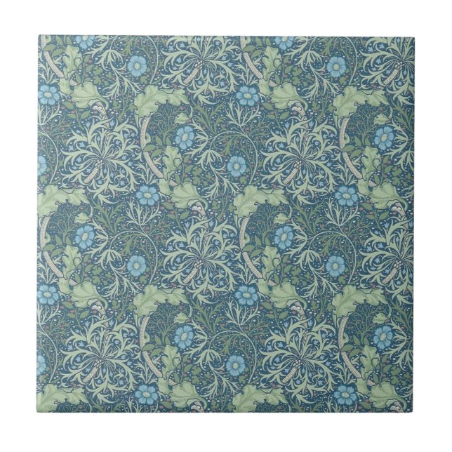 CERAMISTISK TID: WILLIAM MORRIS: SJÖGRÄS KAKELPLATTA (Framsidan)