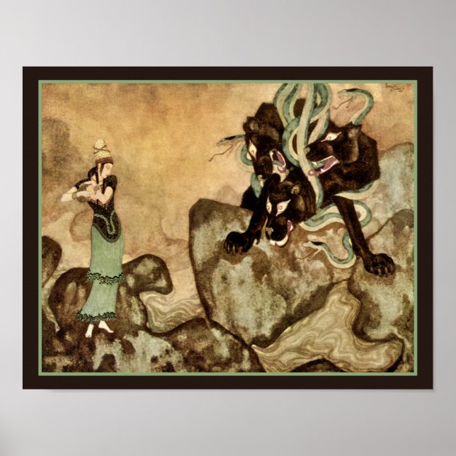 Cerberus 1914 Orientalism Print by Edmund Dulac Poster (Framsidan)