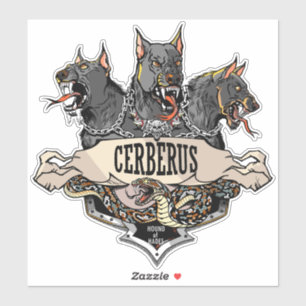 Cerberus Hellhound och orm Klistermärken
