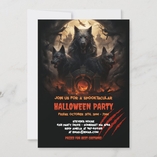 Cerberus: Legendary helvetet Halloween Inbjudningar (Framsida)