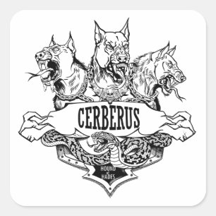 Cerberus och Snake Fyrkantigt Klistermärke