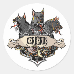 Cerberus och Snake Runt Klistermärke