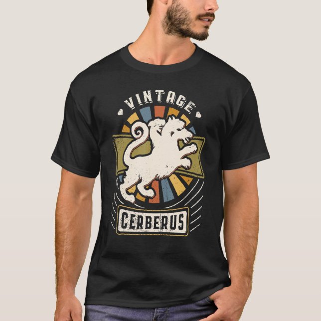 Cerberus Vintage Classic Retro Kärlek T Shirt (Framsida)
