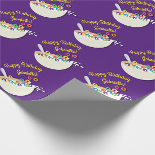 Cereal Bowl Kids Sleepover Födelsedagsfest Cute Presentpapper