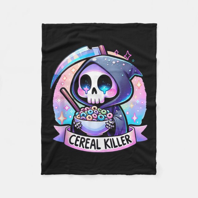 Cereal Killer Breakfast Cereal Bowl Cereals Skull Fleecefilt (Framsidan)