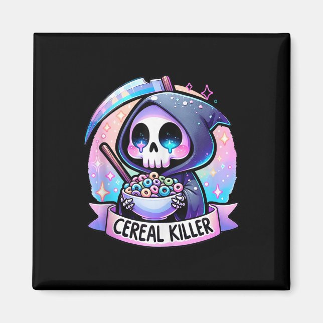 Cereal Killer Breakfast Cereal Bowl Cereals Skull Magnet (Framsidan)
