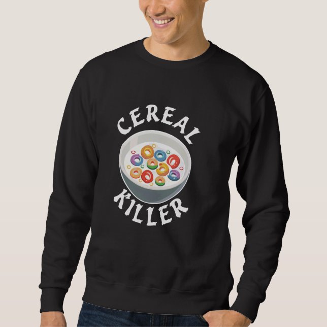 Cereal Killer Breakfast Cereal Bowl Lång Ärmad Tröja (Framsida)