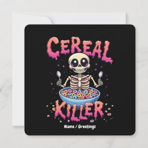 Cereal Killer Breakfast Funny Cereal Bowl Skeleton Inbjudningar