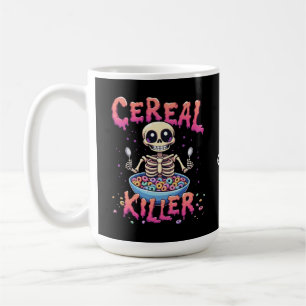 Cereal Killer Breakfast Funny Cereal Bowl Skeleton Kaffemugg