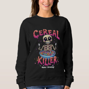 Cereal Killer Breakfast Funny Cereal Bowl Skeleton T Shirt