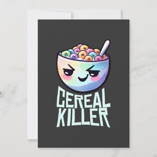 Cereal Killer Breakfast Pun Inbjudningar (Framsida)