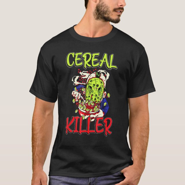 Cereal Killer Food Pun Humor Costume Halloween T Shirt (Framsida)