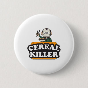 Cereal Killer Food Pun Humor Costume Roligt Hallow Knapp
