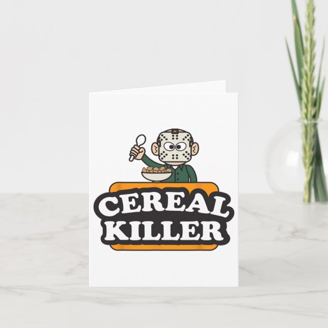 Cereal Killer Food Pun Humor Costume Roligt Hallow Kort (Framsida)