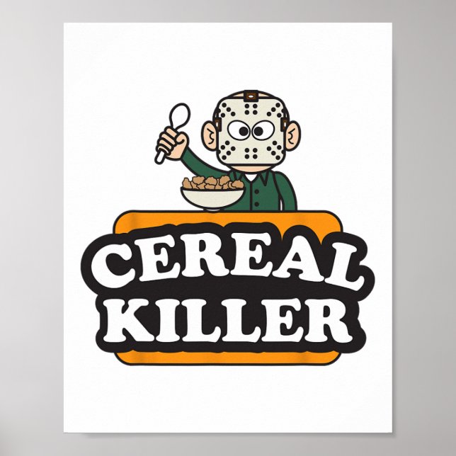 Cereal Killer Food Pun Humor Costume Roligt Hallow Poster (Framsidan)