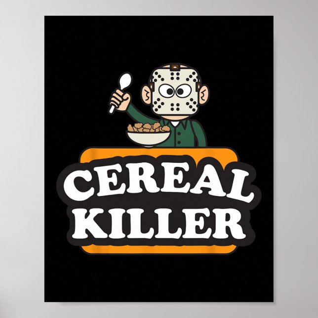 Cereal Killer Food Pun Humor Costume Roligt Hallow Poster (Framsidan)