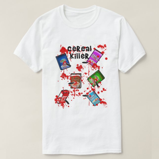 Cereal Killer Funny Easy Lazy Last Minute Hallowee T Shirt (Design framsida)