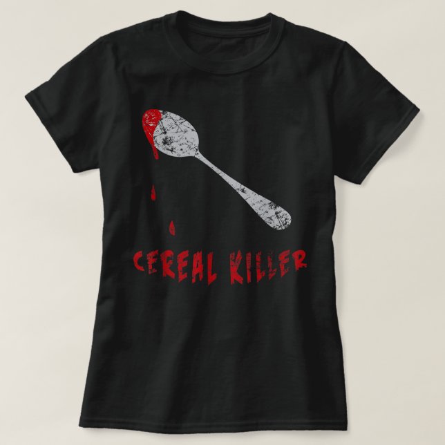 Cereal Killer Funny Halloween Costume Gift Lazy T Shirt (Design framsida)