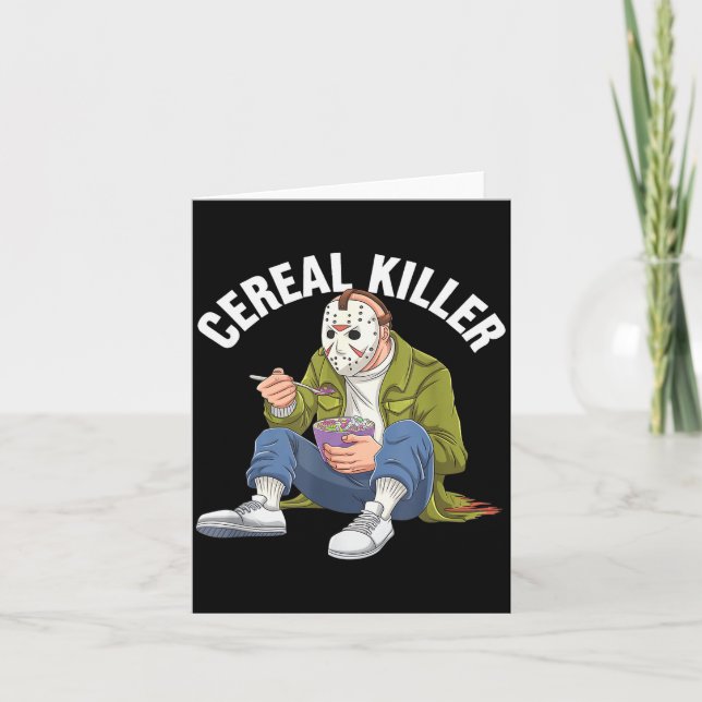Cereal Killer Funny Halloween Horror Movie Masked  Kort (Framsida)