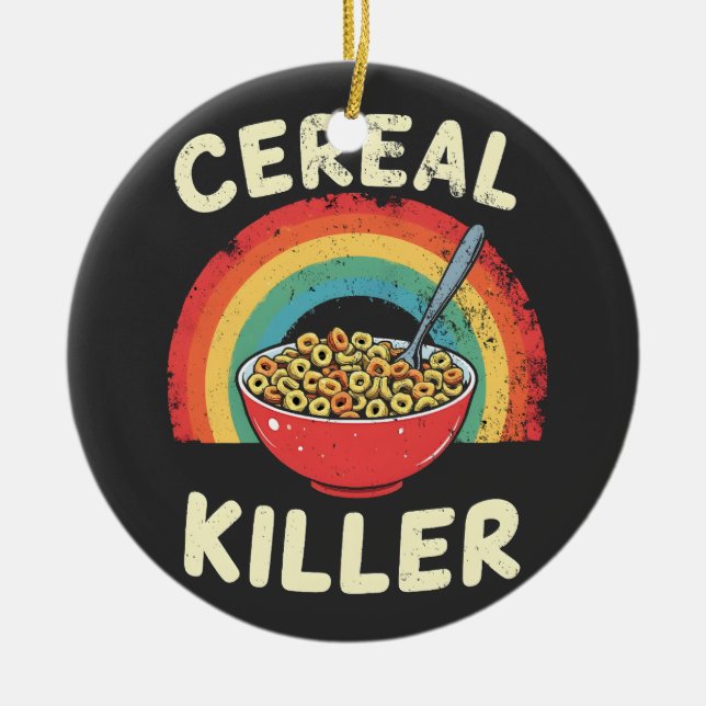Cereal Killer Manar Food Pun True Crime Julgransprydnad Keramik (Framsidan)