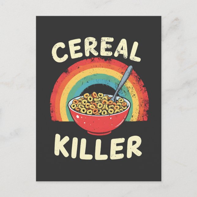Cereal Killer Manar Food Pun True Crime Vykort (Framsida)