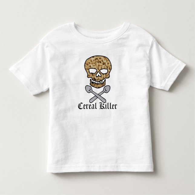 Cereal Killer Skull och Kor Spoons T Shirt (Framsida)