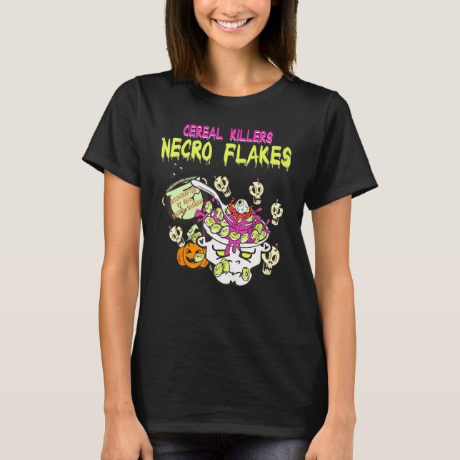 Cereal Killer Zombies Horror Pun Cereal Food Theme T Shirt (Framsida)