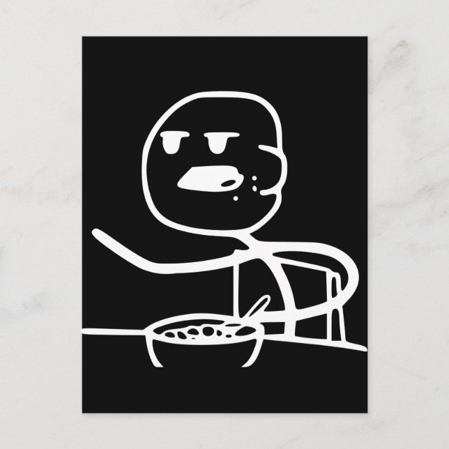 Cereal Meme Guy Vykort (Framsida)