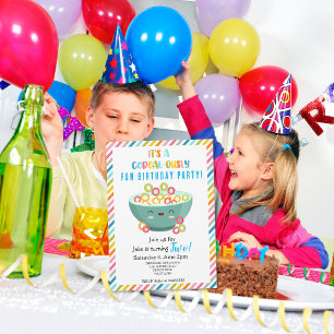 Cereal-öst rolig födelsedagsfest  inbjudningar