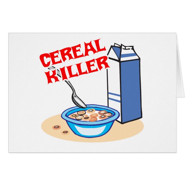 cereal-seriemördare hälsningskort (Framsidan Horizontal)