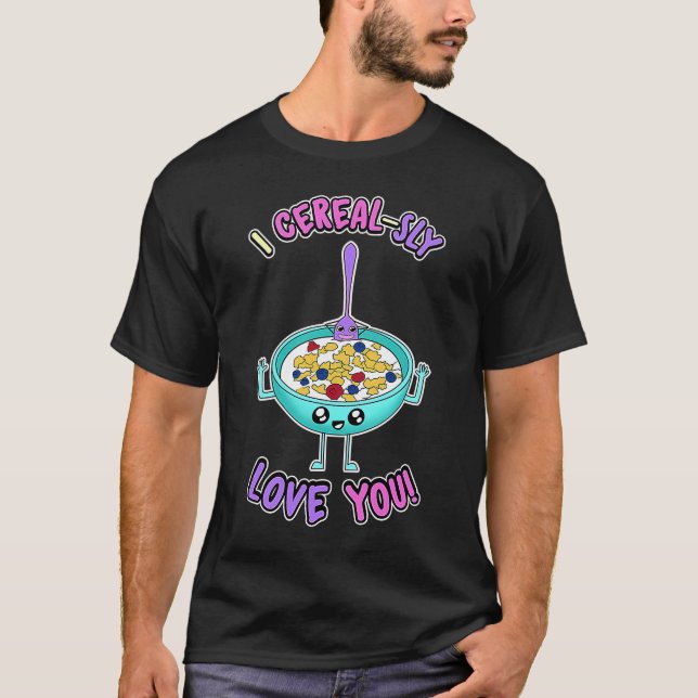 Cereal Valentines day I Cereal Sly Kärlek You para T Shirt (Framsida)