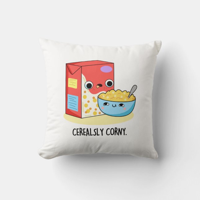 Cerealely Corny Funny Mjölk Cereal Pun Kudde (Framsida)